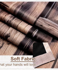 Real Deal Rustic Barn Door Blackout Curtains Featuring Vintage Wood Grain Art Heavy Duty Thermal Insulation Slick Grommet Drapes For Effortless Home Refresh Two Panel Bundle soft fabric close-up showing wood grain pattern.