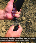 Hands connecting AirShim Inflation Bulbs For Lift Bags Black 3 Pack Built To Last With Universal 1/4 Inch Valve Stem Fittings Easy