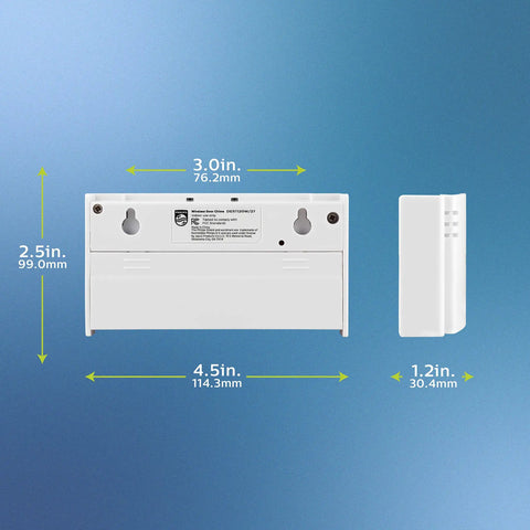 Dimensions of Wireless Doorbell Kit With Battery Operated Receiver And Push Button 150 Ft Range 4 Volume Levels