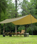 Waterproof 10x10.5 Ft Tarp Shelter For Camping And Backpacking Ripstop 210T Canopy With UV Protection setup outdoors
