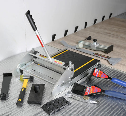 13 Inch 360 Degree Vinyl Floor Cutter for VCT LVT PVC Rubber Floors and Vinyl Plank with tools, set up for use