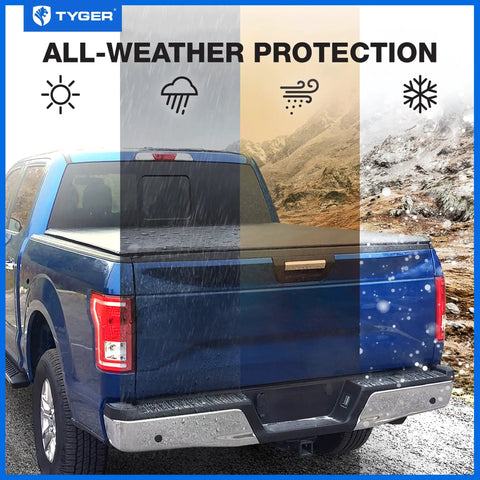 Soft Roll-Up Tonneau Cover For Ram 1500 2019 To 2026, 5 Foot 7 Inch Bed, T1 Style, all-weather protection on truck