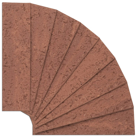 Fan display of Dope Red Faux Brick Wall Tiles 100 Pack 3D Thin Brick Veneers showing texture and thin design