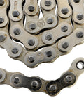 Close-up of the 428 pitch chain from the Drive Sprocket Chain Combo For Yamaha TTR125LE Front 13T Rear 54T 122 Links With Master Clip Set.