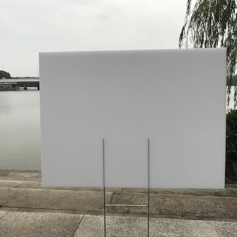 Six Pack 24x18 White Lawn Yard Signs Corrugated Plastic with Durable H Stakes Blank Promo Signs Weatherproof