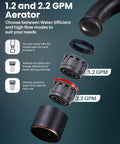 Image showing aerator options for Oil Rubbed Bronze Vintage Style Bathroom Faucet With 4 Inch Centerset, 2-Handle 3-Hole Design.