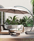 11 Ft Deluxe Cantilever Outdoor Umbrella With Base Included Heavy Duty Rotating Offset Patio All Weather Shade for backyard