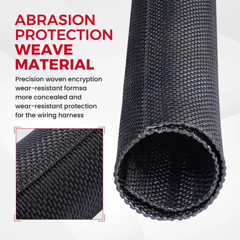 Split Wire Loom Braided Mesh Cable Sleeve for Wires and Cables DIY Friendly Easy Side Entry Self Wrapping Cord Protector 1 Inch
