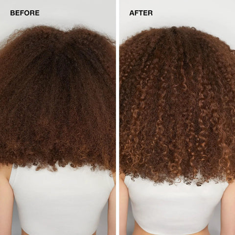 Before and after using Twirl Around Cream Serum For Curly And Wavy Hair With Frizz Control And Soft Touchable Hold A Cream Gel Hybrid