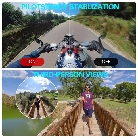 Motorcycle 360 Camera For Rides Dope 5.7K Video 72MP Photos Ultra Stable Footage AI Auto Tracking GPS Panorama Android 10 OS
