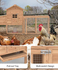 Outdoor Chicken Coop For 2-4 Chickens Wooden Hen House With Nesting Box Ramp And Run Cage Built To Last Waterproof