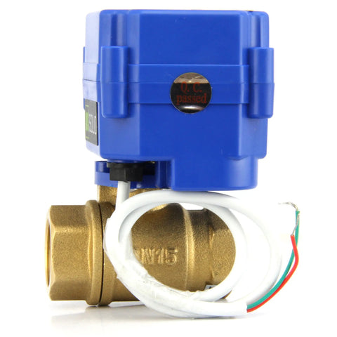Motorized Brass Ball Valve 1 Inch With Standard Port 9 To 24V AC DC And Two Wire Auto Return Setup Reliable NPT Threading Built To Last