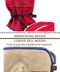 Womens Leather Work Gloves X Large For Gardening Welding Construction Chainsaw Farm Ranch Utility With Cowhide Leather And Cotton Lining Durable Rugged Grip Rose Red Gray; drawstring design and curved bell mouth detail