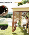 11x11 Pop Up Canopy Gazebo With Removable Screen Walls Instant Outdoor Shade Shelter For Backyard And Garden setup view