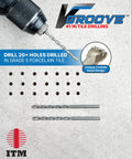 V-Groove Tile Drill Bits 1/4 Inch By 4 Inch Carbide Tipped 25 Pack for Porcelain Ceramic Marble Stone and Glass Tile
