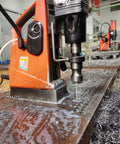 Kick Ass Heavy Duty Annular Cutter With Dead Center Pilot Pin Five Eighths Inch By Two Inch Cut crafted from Tough M2 HSS Steel for magnetic drills in action.