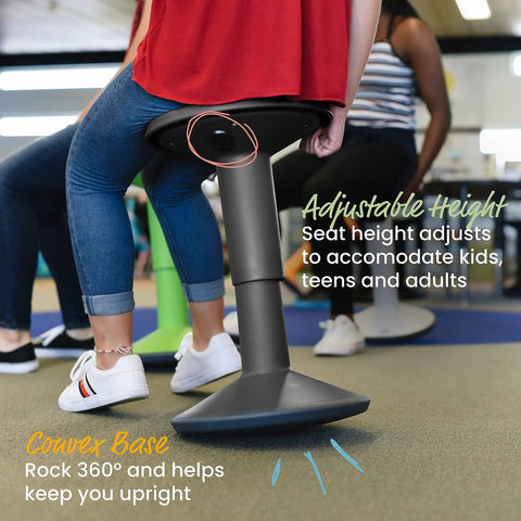 SitWell Wobble Stool With Adjustable Height For Active Seating In Classrooms And Libraries, Encourages Core Engagement, Durability