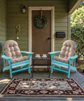 Beige Adirondack Chair Cushion Set With Ties 44 By 19.4 By 4 Inches High Back Rocking Patio Cushions on turquoise chairs