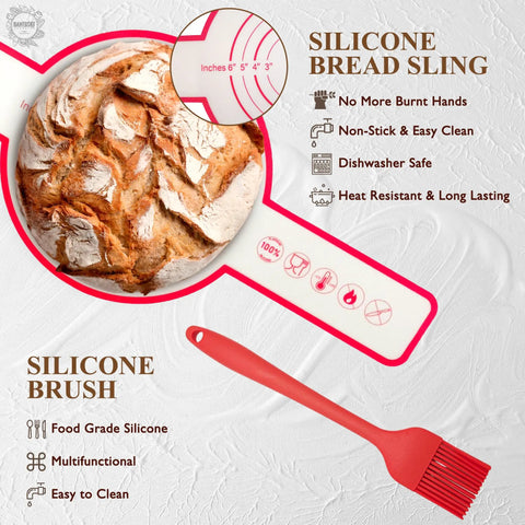 Sourdough Starter Kit With Glass Jar Banneton Bread Proofing Basket And 9 Inch Round Proofing Bowl For Home Bread Baking Set