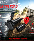 Wireless Bluetooth Trailer Brake Controller With 7 Pin Connector Plug showing sealed connectors for all-weather use.