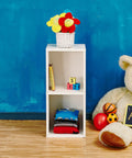 Eco Two Shelf Narrow Bookcase In White No Tools Needed Tool Free Assembly Durable ZBoard Recycled Paperboard Storage Unit in child's room