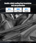 Close-up of black dotted mesh sunshade fabric for Cybertruck interior (2-piece)
