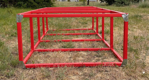 DIY Chicken Tractor Bracket Kit With Complete Plans And Instructions, Includes 4 Right Bent Base Plates, 4 Left Bent Base Plates And 12 Base Plates, 24 Ga Galvanized Steel, No Angled Cuts Required, Expandable, Made In USA