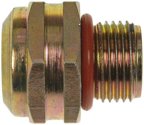 Side view of Transmission Cooler Line Quick Connector Replacement For Ford And Mercury Vehicles, OE Style Fit, brass connector