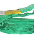 Endless Poly Round Sling ENR 8 Ft Green For Tow And Recovery Heavy Duty Rim Sling Wrecker Tow Strap folded view