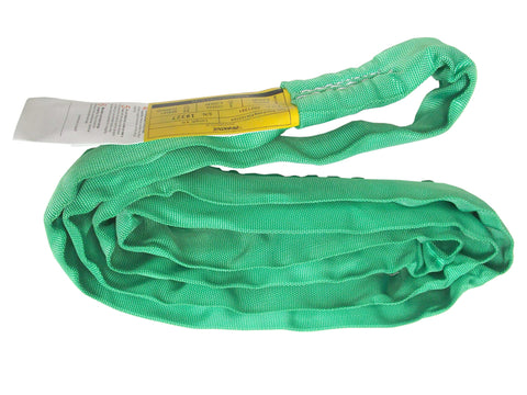 Endless Poly Round Sling ENR 8 Ft Green For Tow And Recovery Heavy Duty Rim Sling Wrecker Tow Strap folded view