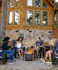 Smokeless Fire Pit For Outdoor Hangouts, 27.5 Inch X Series 24 Corten Steel Backyard Heater in use during cozy family night