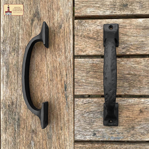 Twisted Grip Mystic Colonial Rustic 6.5 Inch Barn Door Handle Pull For Sliding Barn Doors Built Tough With Black Wrought Iron