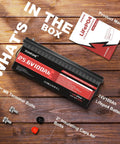 25.6V 100Ah LiFePO4 Battery For RVs, Solar, Off Grid And Backup Power with manual, terminal bolts, insulating caps shown