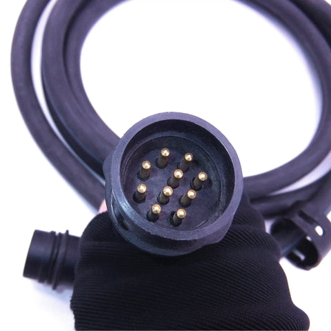 Main Wire Harness 10 Pin Extension For Outboard Remote Control Box, 6.6 Feet Long, 10 pin socket close-up view