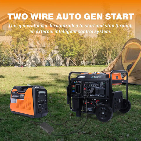 10500 Watt Tri Fuel Open Frame Inverter Generator with ATS Quiet Technology and CO Sensor for outdoor use