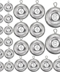 24 Piece Disc Sinker Set For Saltwater Fishing Catfishing Trolling And Surf Tackle Includes 1 2 3 4 6 Oz Weights