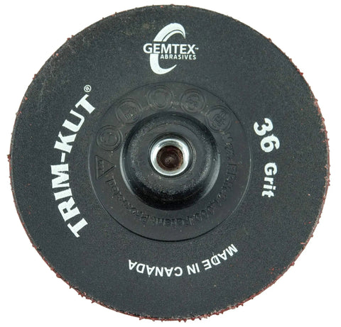 Trim-Kut Grinding Disc 3 Inch Diameter 36 Grit 5/16 Inch 18 Hub Pack Of 25 No Back-Up Pad Needed For Light Grinding And Blending