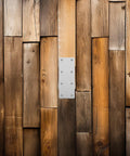 Beefy Heavy Duty Straight Brackets Set 5pcs Stainless Steel on wooden wall, ideal for furniture shelves, 2.4x1.5 inches