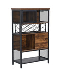 Built Different Industrial Bar Cabinet Featuring Dedicated Wine Rack For Stashing Liquor And Glassware Perfect For Kitchen Sideboards Or Entryway Organizers That Bring Serious Style, showcasing multi-level storage.