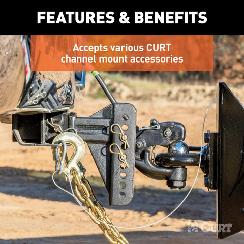 Adjustable Channel Mount Ball Mount For Trailers With Anti Rattle And Leveling Capabilities, heavy duty and durable setup