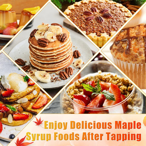 Ultimate Maple Syrup Tapping Kit Legit Game Changer For Backyard Collectors Includes syrup drizzled pancakes, pie, and desserts.