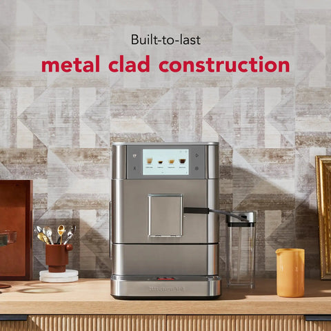 Sleek And Straight Up Fully Automatic Espresso Machine With Removable Bean Hopper One Touch Frothing System Forty Plus Barista Grade Cups Smooth Stainless Steel Housing For Daily Use on kitchen countertop.