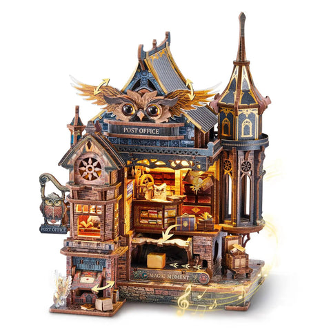 Led 3D Wood Puzzle Owl Post Office Gear Kit ✓
