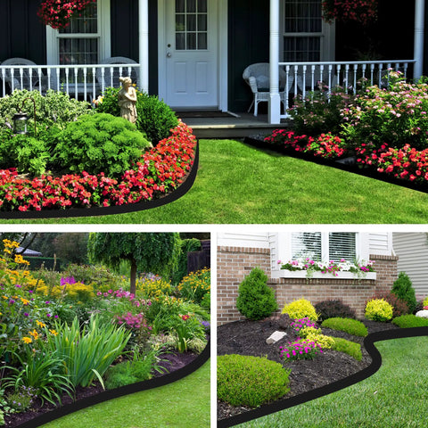 40 Foot Landscape Edging Kit With 2 Inch Tall Black Lawn Border Pro Grade Build Includes Scissors 36 Garden Spikes And 2 Connectors