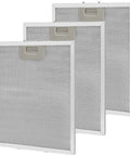 Three Pack 5 Layer Aluminum Mesh Hood Grease Filters Replacement 10.47x12 Inch Fits Whirlpool Ikea KitchenAid JennAir