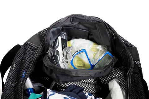 Open XL Mesh Dive Duffel Bag For Scuba And Snorkeling Gear Heavy Duty Travel Duffle That Carries Mask Fins Snorkel Wetsuit Regulator BCD