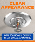 Chrome Extension Trim Ring For Recessed Fire Sprinkler Escutcheons hides ceiling gaps with a polished chrome finish.