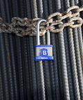 XT Series 44mm Laminated Steel Padlock With Two And Three Eighths Inch Shackle Weather Resistant And Hardened Boron Steel Lock 2 Pack Heavy Duty Security For Commercial Use securing chain on rebar
