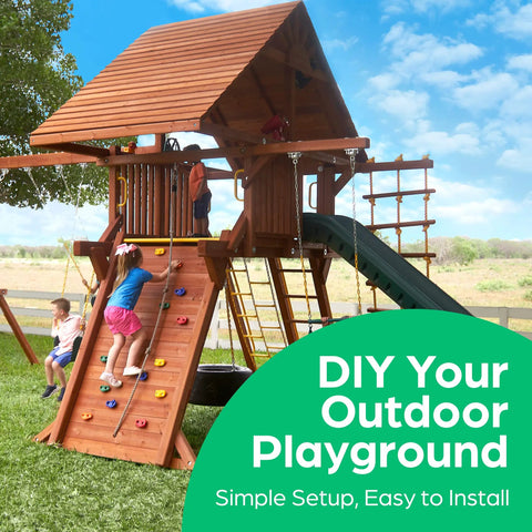 Heavy Duty Steel A Frame Swing Set Brackets Kit With Hardware Two Pack For Outdoor Wooden Swingset Built To Last Premium Quality Solid Welded Joints Easy Install Green Powder Coated Finish Includes Wood Screws And Washers