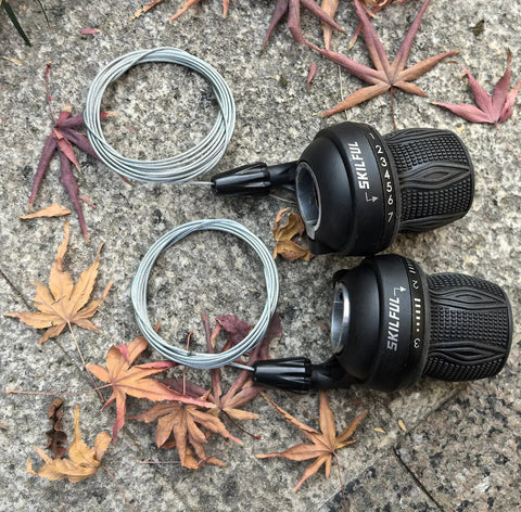 Dope Twist Shifter Pair For MTB Revoshift Left 3 Speed And Right 7 Speed Gear Levers Fits 21 Speed Or 18 Speed Setups